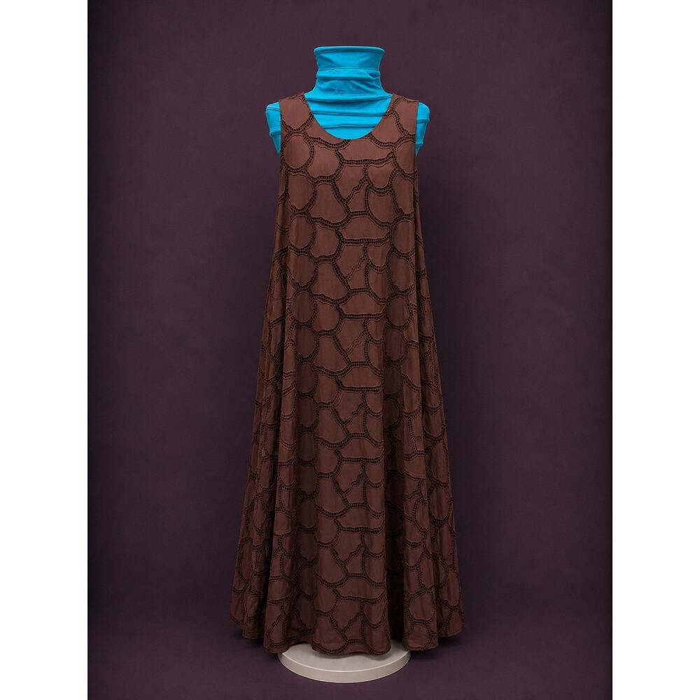 Chicos brown eyelet cutout dress